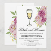 Wijn met wijnstokken en Prosecco-Vrijgezellenfeest Kaart (Voorkant / Achterkant)