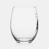 Wijn moet weten Grappig citaat met kat Wijnglas Zonder Voet (Rechts)