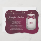 Wijn Monogrammed Firefly Mason Jar Vrijgezellenfee Kaart (Voorkant)