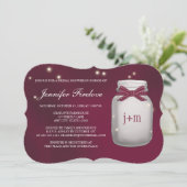 Wijn Monogrammed Firefly Mason Jar Vrijgezellenfee Kaart (Staand voorkant)