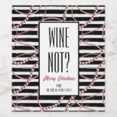 Wijn Niet  Strepen met Parels en Kettingen Etiket (Enkel label)