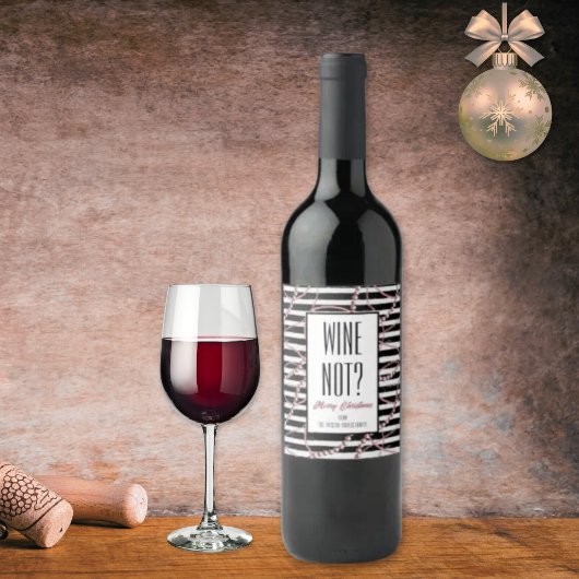 Wijn Niet  Strepen met Parels en Kettingen Etiket