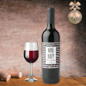 Wijn Niet  Strepen met Parels en Kettingen Wijn Etiket