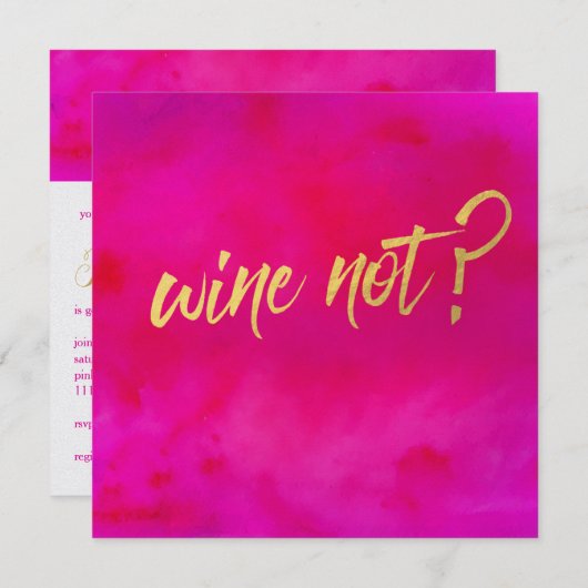 Wijn niet uitnodiging Pearl Shimmer (Voorkant / Achterkant)