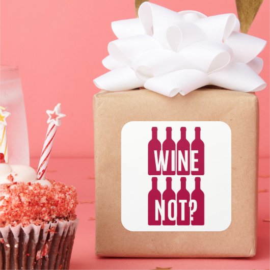 Wijn niet vierkante sticker (Feest)