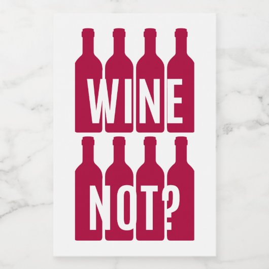 Wijn niet voedselcontainer etiket (Enkel label)