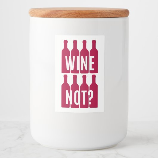Wijn niet voedselcontainer etiket (Voorkant)