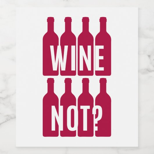 Wijn niet wijn etiket (Enkel label)
