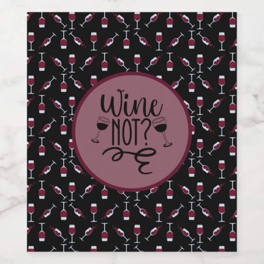 Wijn niet? Wine Goblet Pattern Etiket (Enkel label)