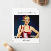 Wijn O Klok grappig citaat Notitiekaartje (Voorkant / Achterkant in situ)