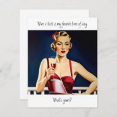 Wijn O Klok grappig citaat Notitiekaartje (Voorkant / Achterkant)