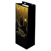 Wijn O'Clock Gold Glitz Cadeautas (Voorkant Gekanteld)