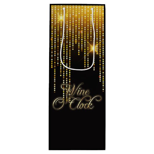 Wijn O'Clock Gold Glitz Wijn Cadeautas (Voorkant)