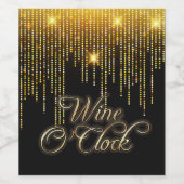 Wijn O'Clock Gold Glitz Wijn Etiket (Enkel label)