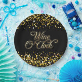 Wijn O'Clock Gouden Sparkle Papieren Bordje (Feest)