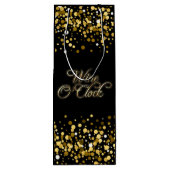 Wijn O'Clock Gouden Sparkle Wijn Cadeautas (Achterkant)