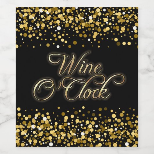 Wijn O'Clock Gouden Sparkle Wijn Etiket (Enkel label)