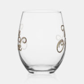 Wijn O'Clock gouden tekst Wijnglas Zonder Voet (Rechts)