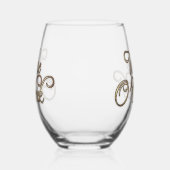 Wijn O'Clock gouden tekst Wijnglas Zonder Voet (Links)