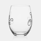 Wijn O'Clock zilveren tekst Wijnglas Zonder Voet (Links)