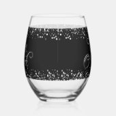 Wijn O'Clock zilveren tekst Wijnglas Zonder Voet (Rechts)