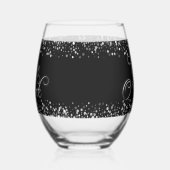 Wijn O'Clock zilveren tekst Wijnglas Zonder Voet (Links)