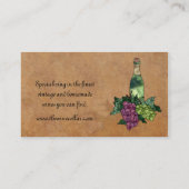 Wijn of druiven visitekaartje (Achterkant)