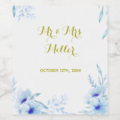 Wijn of Mousserende Wijn flesetiket bloemenbruilof Wijn Etiket (Enkel label)