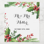 Wijn of Mousserende Wijn flesetiket botanische bru Etiket (Enkel label)