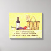 Wijn, Olie en Brood Canvas Afdruk (Voorkant)