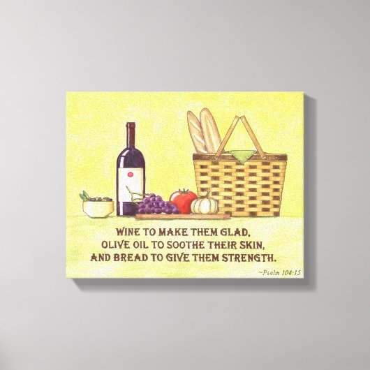 Wijn, Olie en Brood Canvas Afdruk (Voorkant)