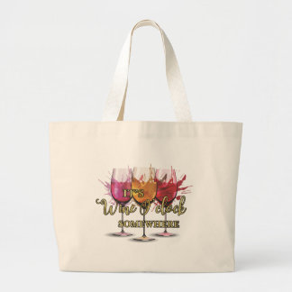 Wijn om ergens grote tote bag