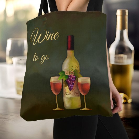 Wijn om te gaan Cute Classic Art Canvas tas