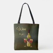 Wijn om te gaan Cute Classic Art Canvas tas (Achterkant)