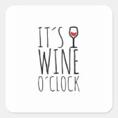 Wijn om uur vierkante sticker (Voorkant)