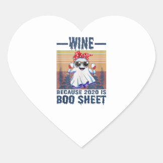Wijn Omdat 2020 een Boo-blad is boven dit Boo-blad Hart Sticker