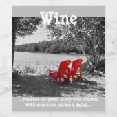 Wijn omdat geen geweldig verhaal ooit salade begon wijn etiket (Enkel label)