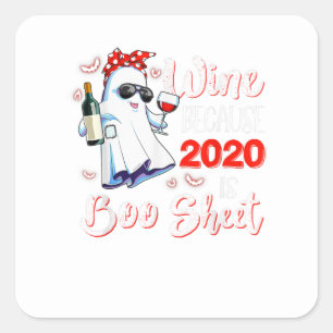 Wijn omdat in 2020 de Drink loods van het Boo-blad Vierkante Sticker