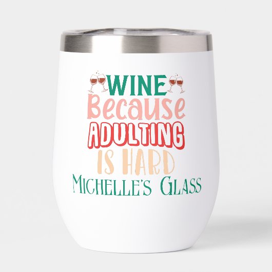 Wijn omdat volwassen is hard gepersonaliseerd (Achterkant)