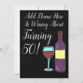 Wijn ongeveer 50th Birthday Funny Invite Kaart (Voorkant)