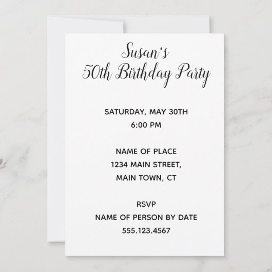 Wijn ongeveer 50th Birthday Funny Invite Kaart (Achterkant)