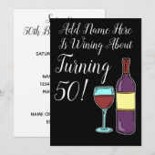 Wijn ongeveer 50th Birthday Funny Invite Kaart (Voorkant / Achterkant)