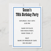 Wijn ongeveer 70th Birthday Funny Invite Kaart (Achterkant)