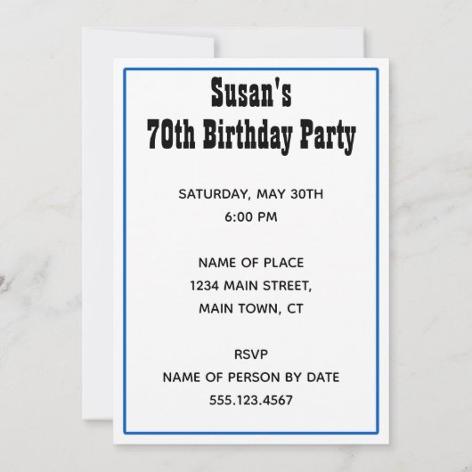 Wijn ongeveer 70th Birthday Funny Invite Kaart (Achterkant)