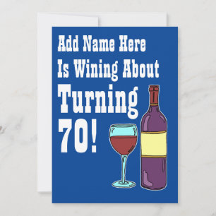 Wijn ongeveer 70th Birthday Funny Invite Kaart