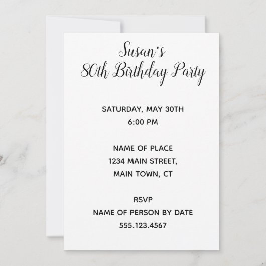 Wijn ongeveer 80th Birthday Funny Invite Kaart (Achterkant)