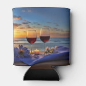 Wijn op het strand blikjeskoeler (Achterkant)