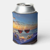 Wijn op het strand blikjeskoeler (Blikje Achterkant)