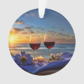 Wijn op het strand  Oceaan Ornament (voorkant)