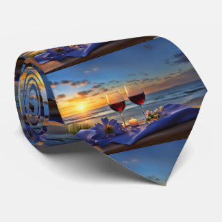 Wijn op het strand stropdas